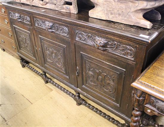 1920s oak carved sideboard